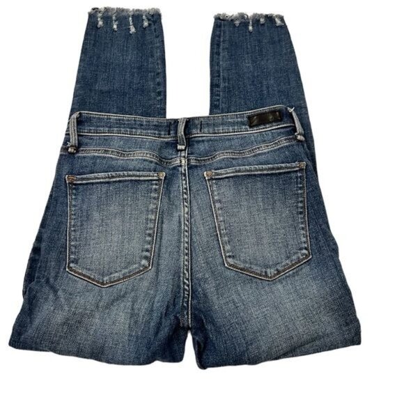 Abercrombie & Fitch A&F Simone High Rise Ankle Tuxedo Red Stripe Jeans Size 6 - Picture 3 of 13